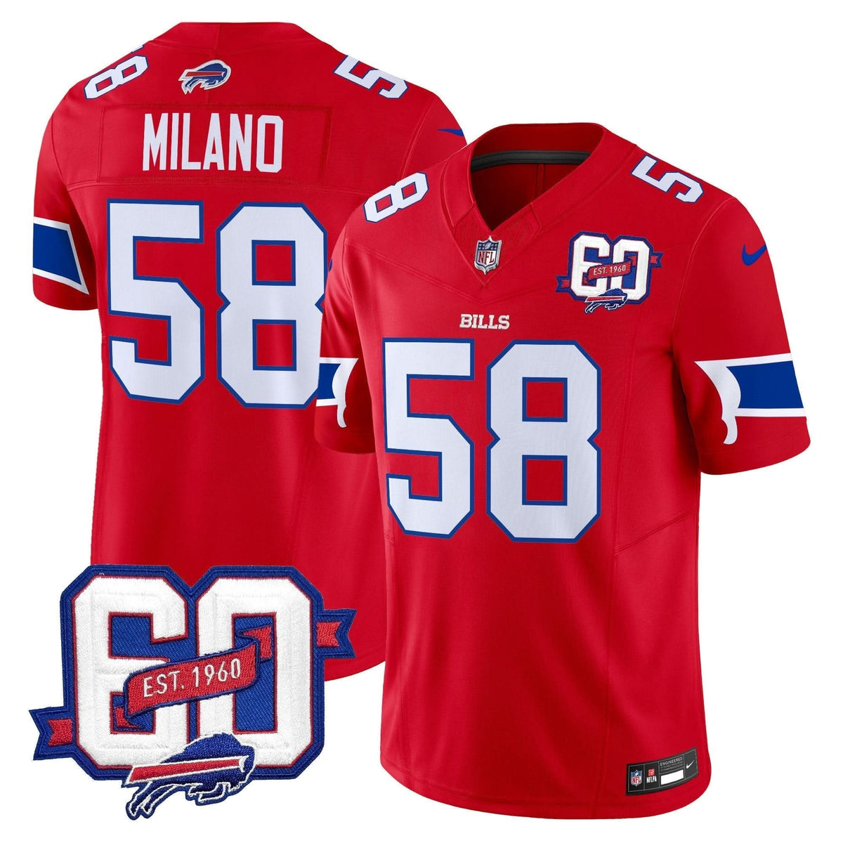 BUF 60th Anniversary Patch Vapor Limited Jersey
