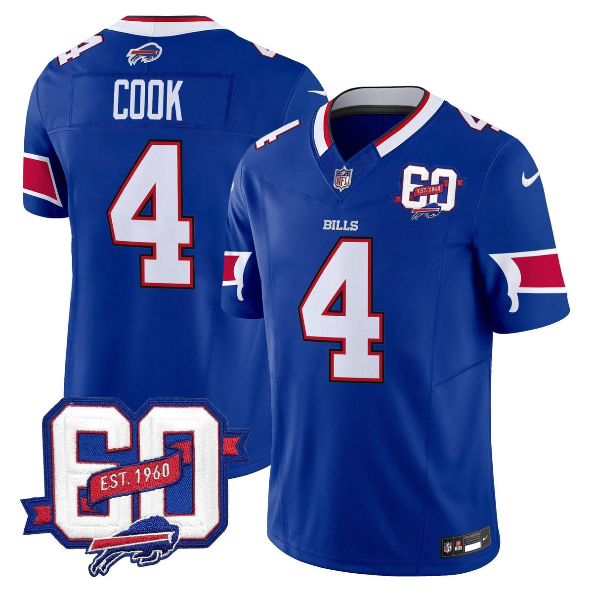 BUF 60th Anniversary Patch Vapor Limited Jersey