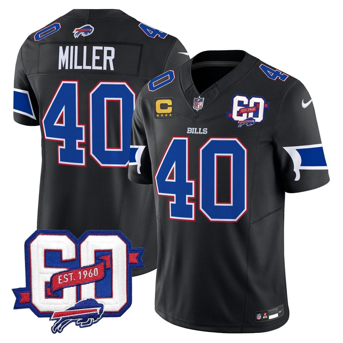 BUF 60th Anniversary Patch Vapor Limited Jersey