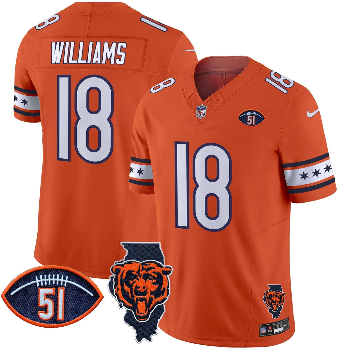 CHI Illinois & Dick Butkus Patch Vapor Limited Jersey