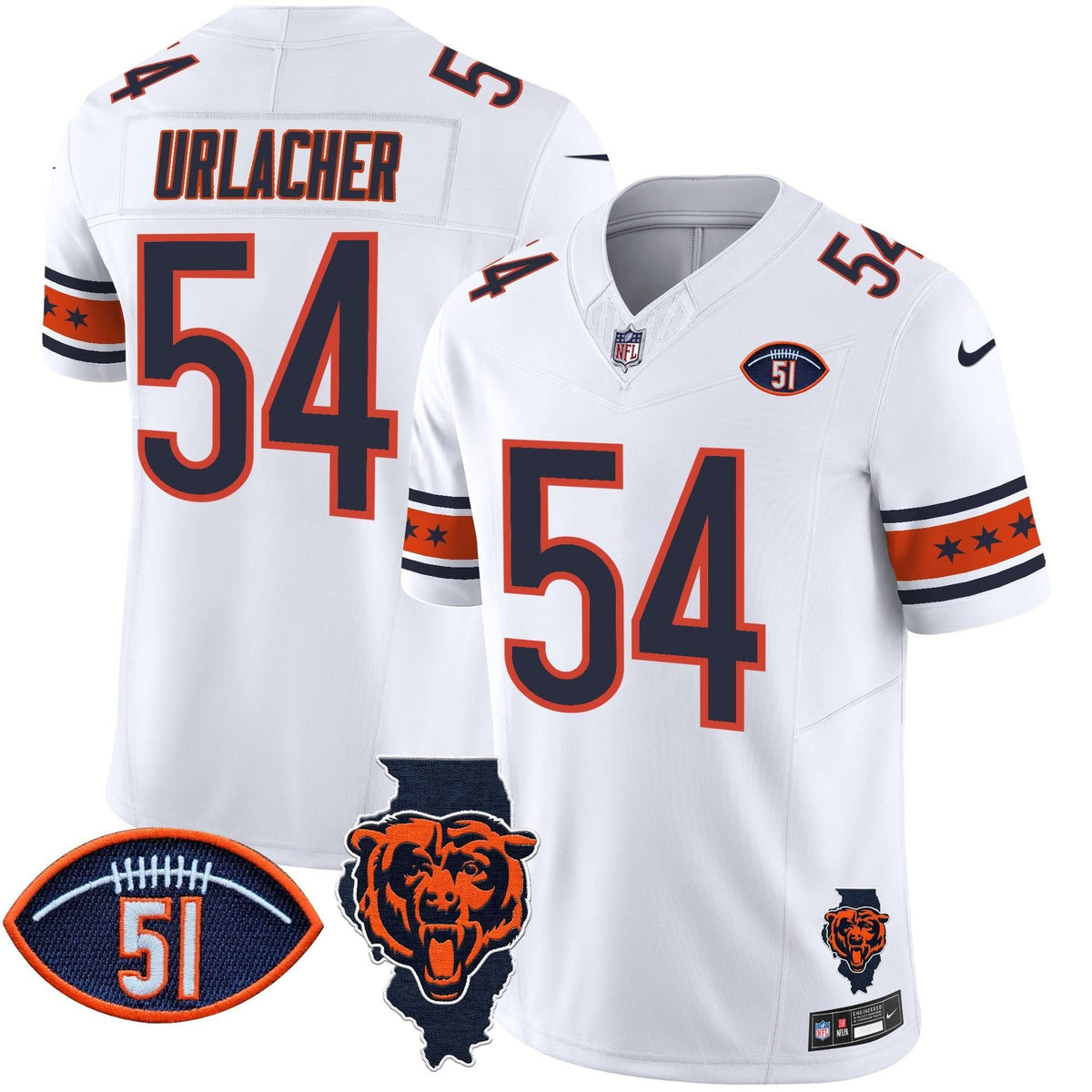 CHI Illinois & Dick Butkus Patch Vapor Limited Jersey