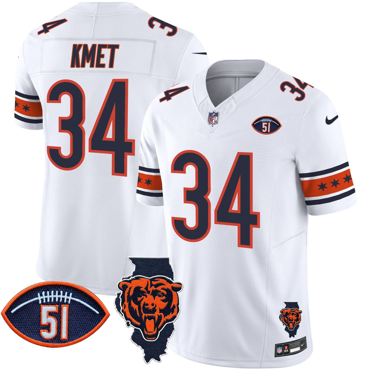 CHI Illinois & Dick Butkus Patch Vapor Limited Jersey