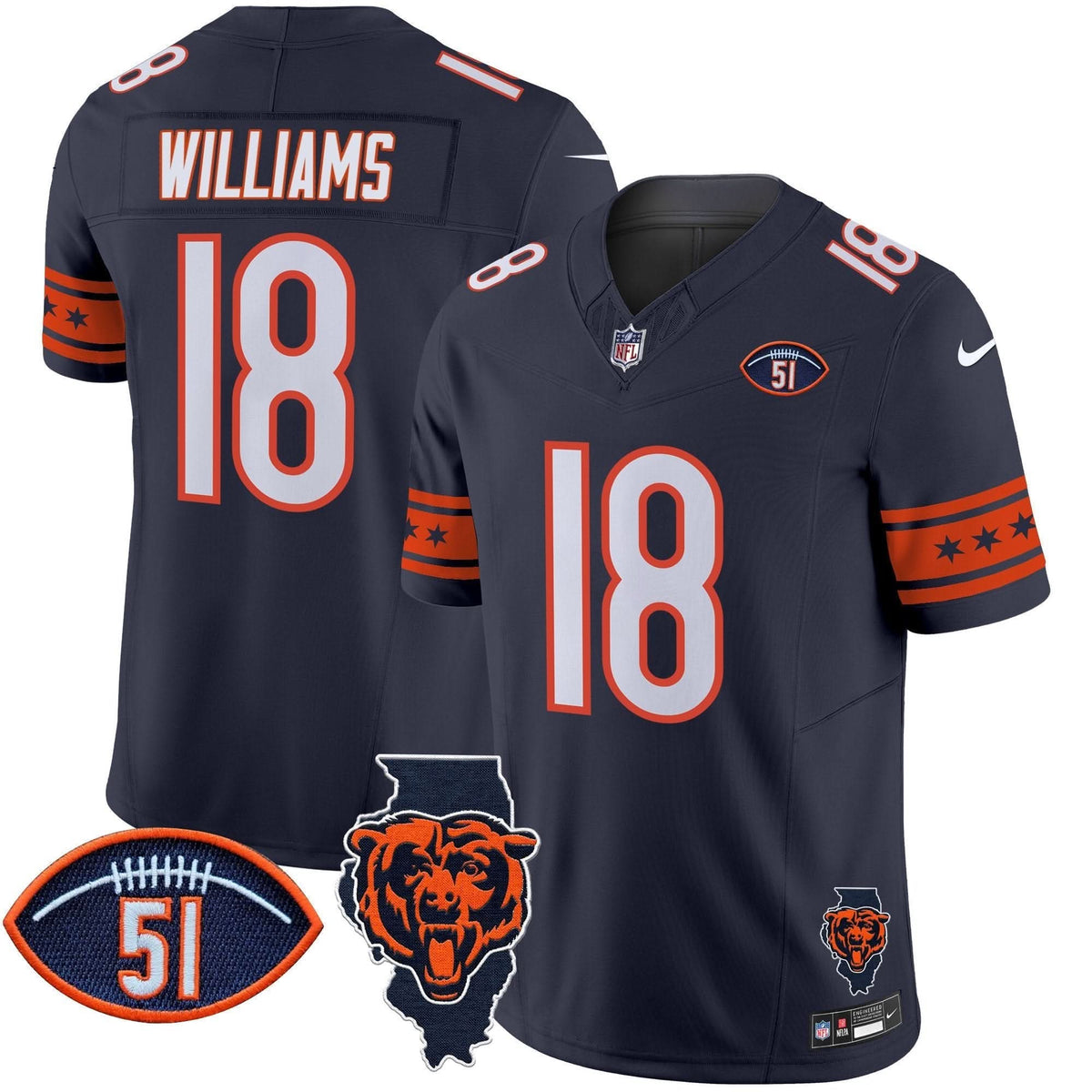 CHI Illinois & Dick Butkus Patch Vapor Limited Jersey