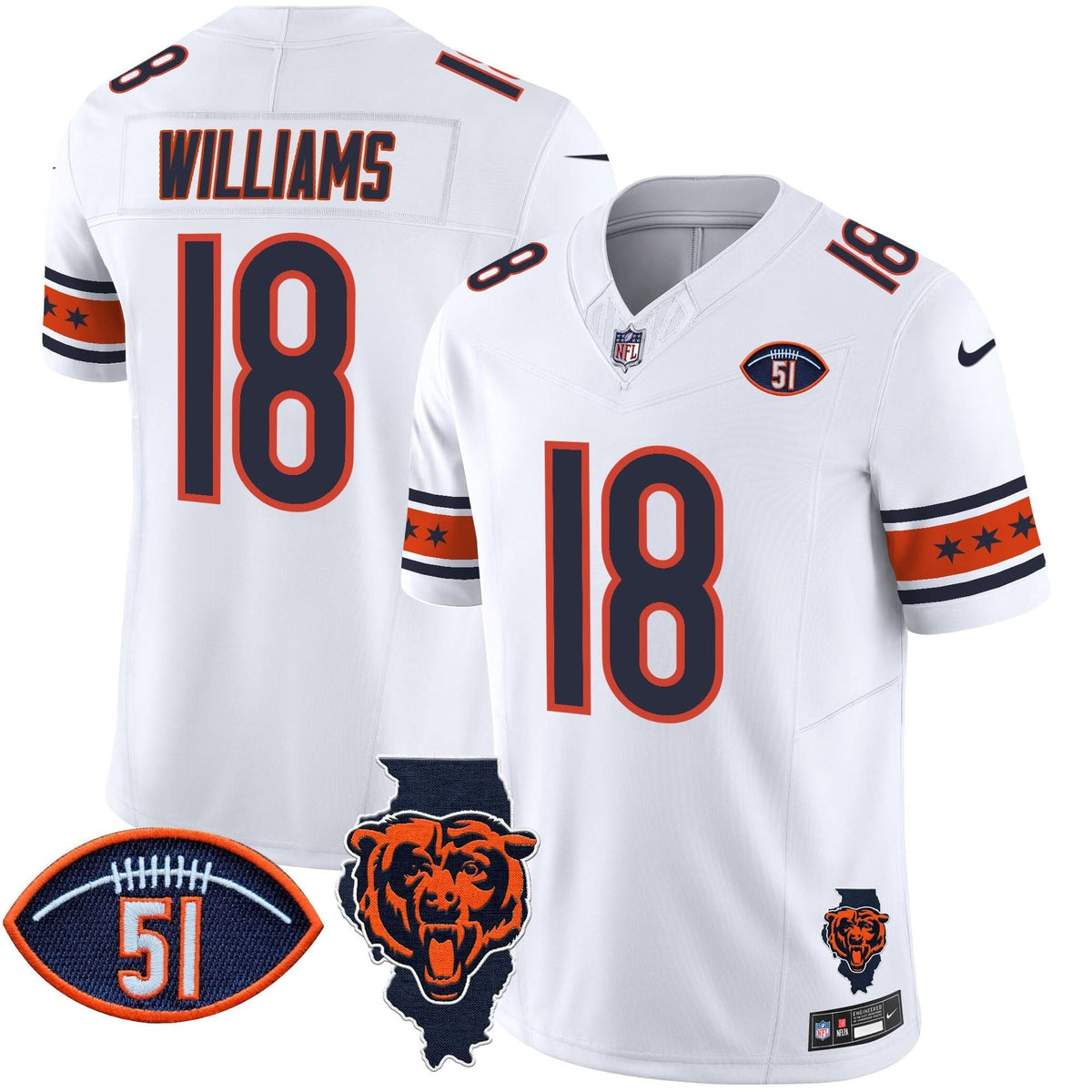 CHI Illinois & Dick Butkus Patch Vapor Limited Jersey
