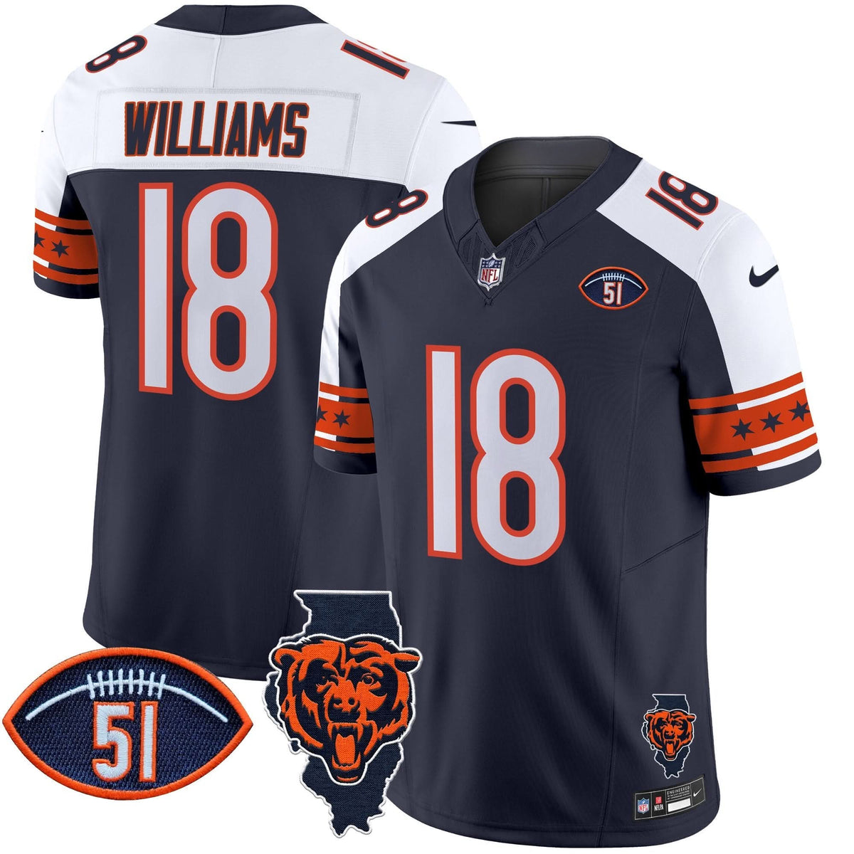 CHI Illinois & Dick Butkus Patch Vapor Limited Jersey