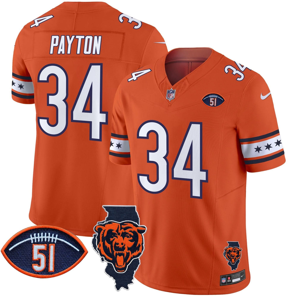 CHI Illinois & Dick Butkus Patch Vapor Limited Jersey