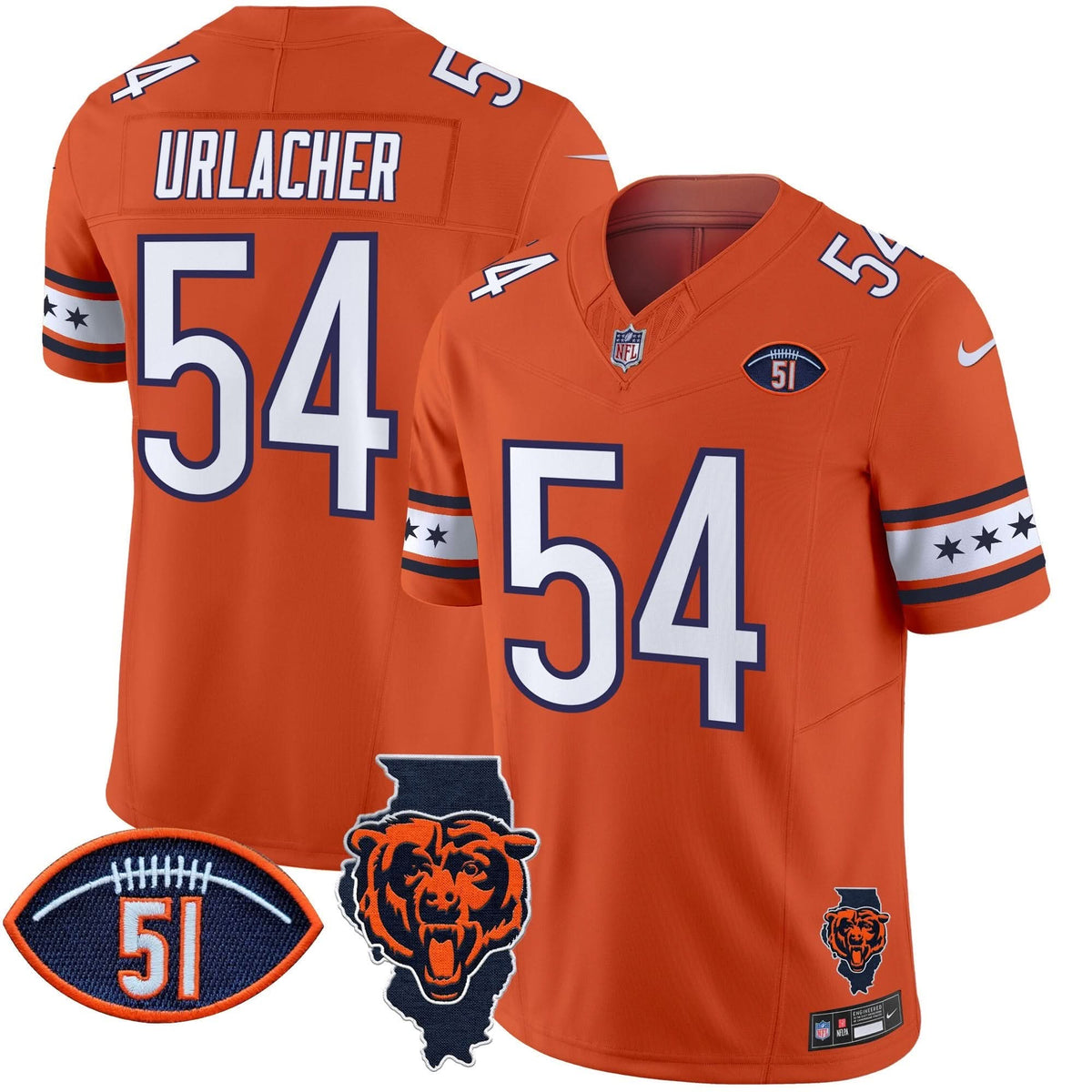 CHI Illinois & Dick Butkus Patch Vapor Limited Jersey