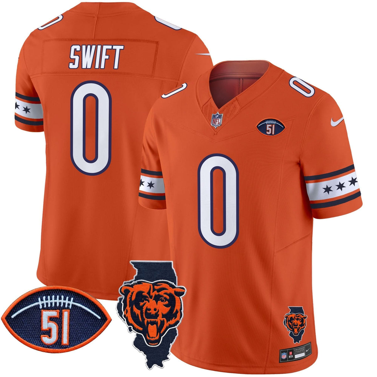 CHI Illinois & Dick Butkus Patch Vapor Limited Jersey