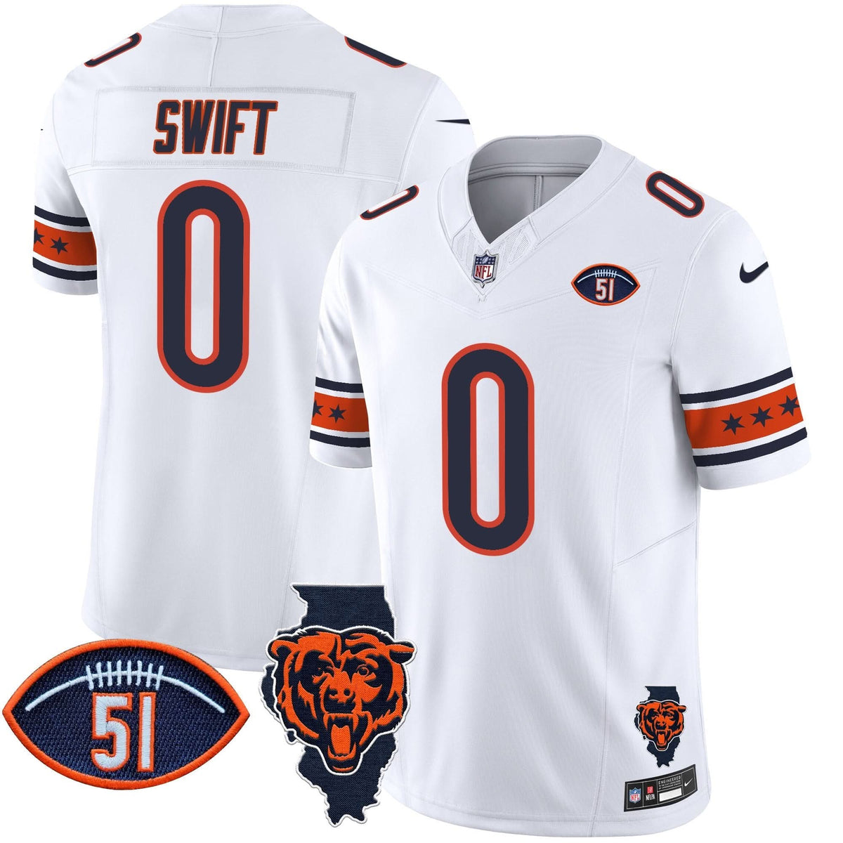 CHI Illinois & Dick Butkus Patch Vapor Limited Jersey