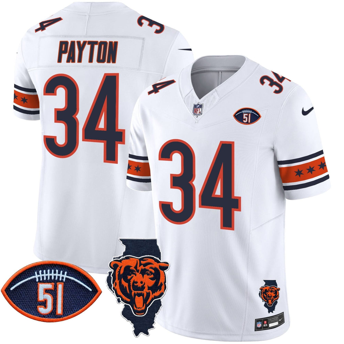 CHI Illinois & Dick Butkus Patch Vapor Limited Jersey
