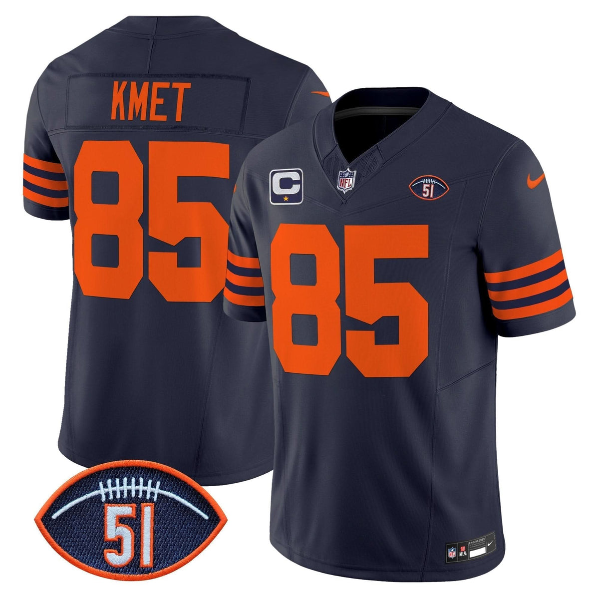 CB Dick Butkus Patch Throwback Vapor Limited Jersey