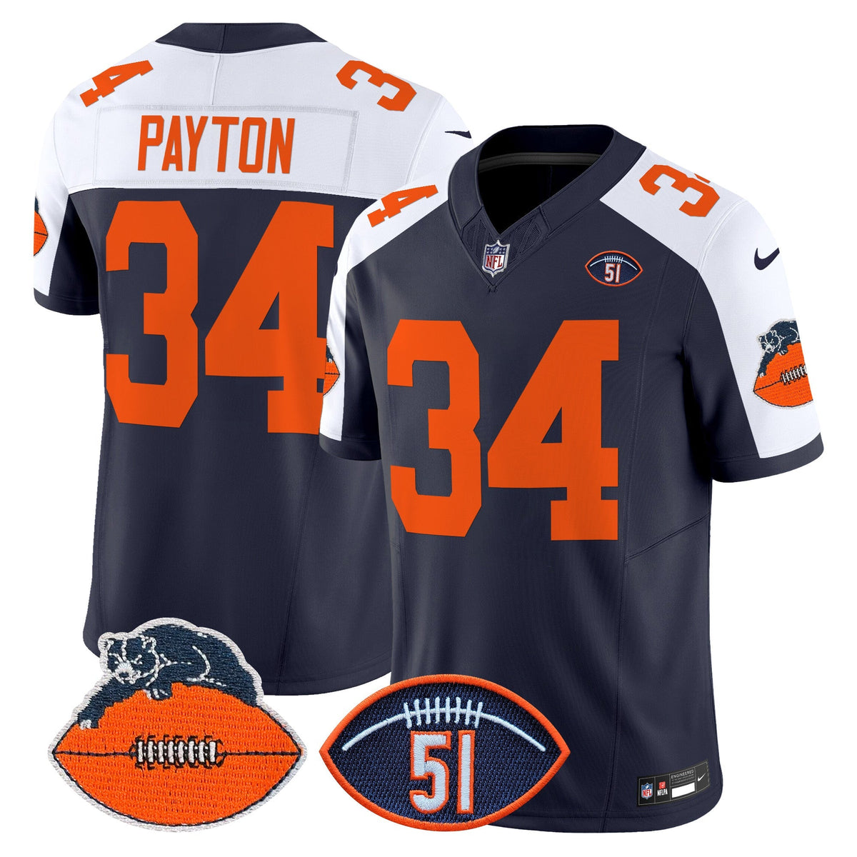 CHI Dick Butkus Patch Throwback Vapor Limited Jersey