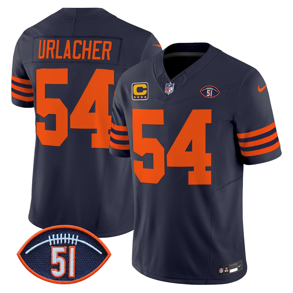 CHI Dick Butkus Patch Throwback Vapor Limited Jersey