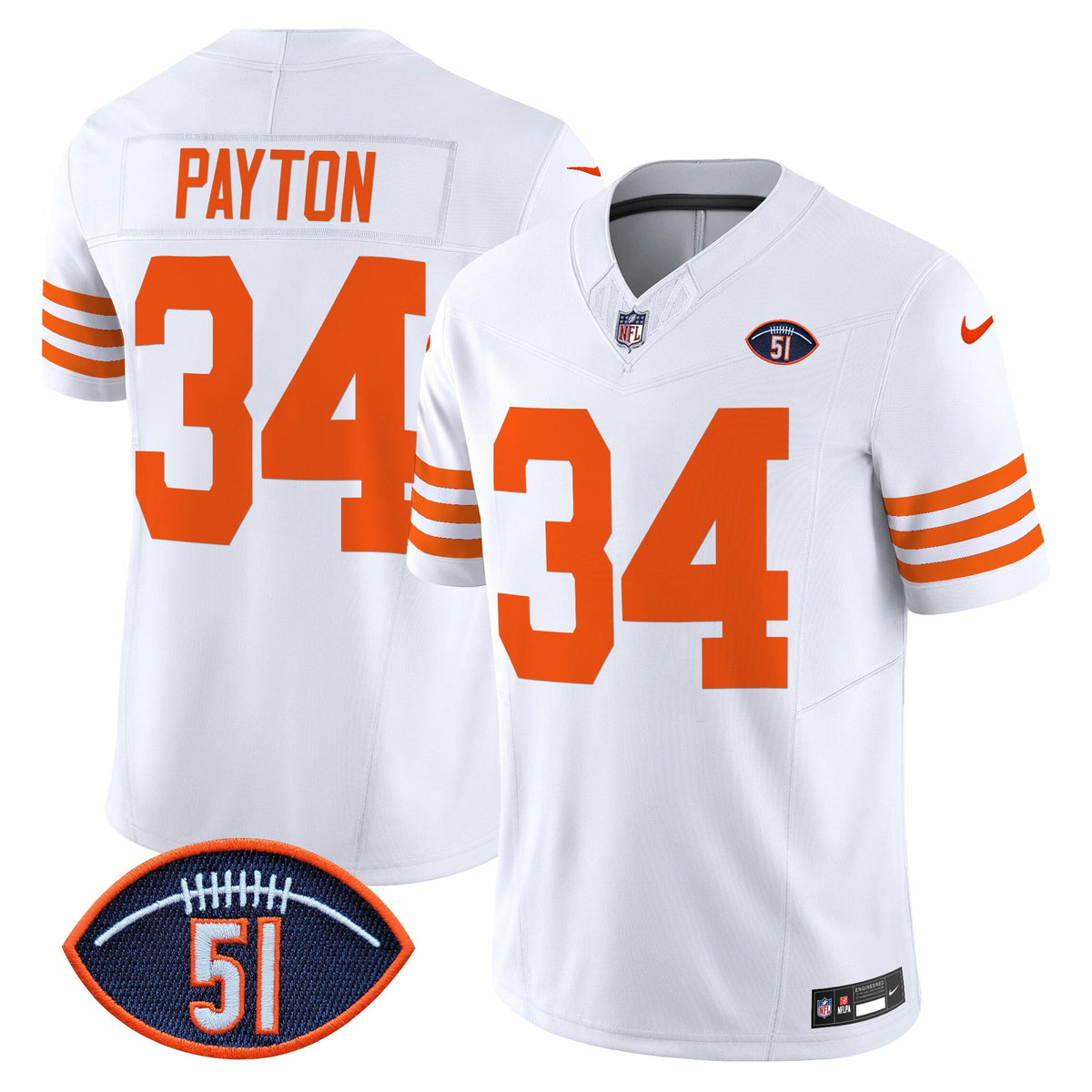 CHI Dick Butkus Patch Throwback Vapor Limited Jersey