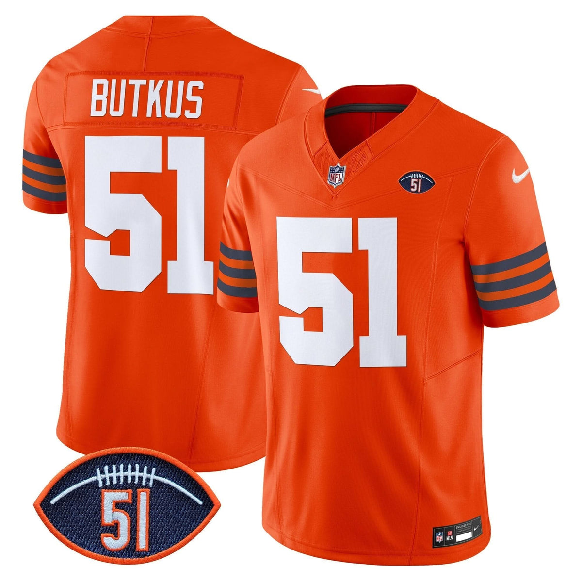 CB Dick Butkus Patch Throwback Vapor Limited Jersey