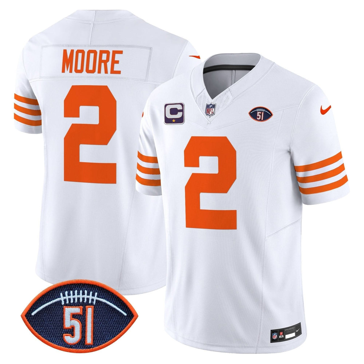 CB Dick Butkus Patch Throwback Vapor Limited Jersey