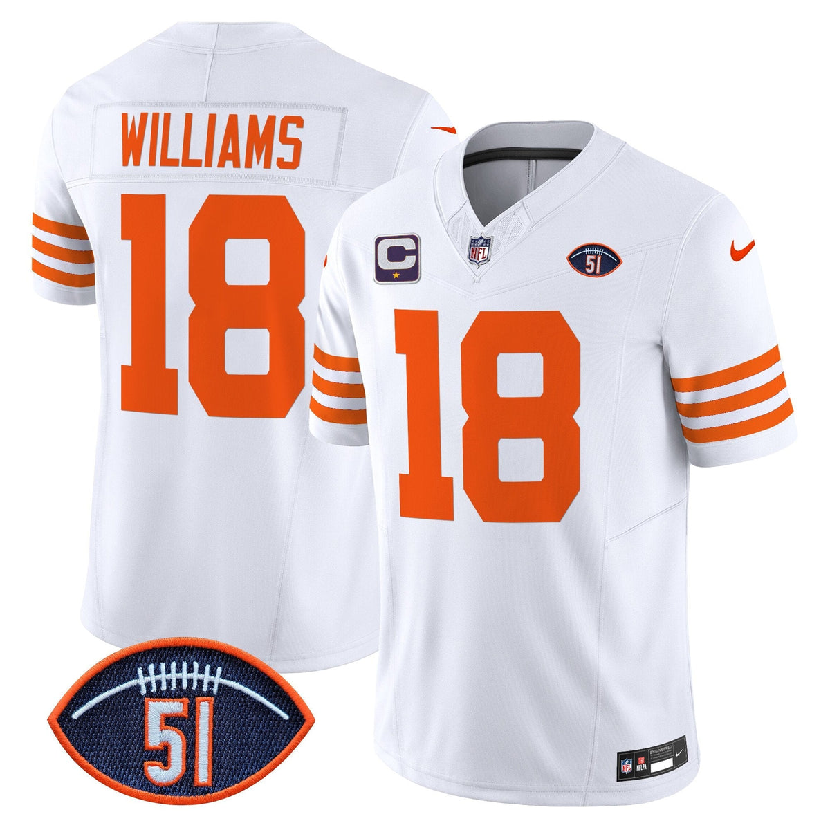 CHI Dick Butkus Patch Throwback Vapor Limited Jersey
