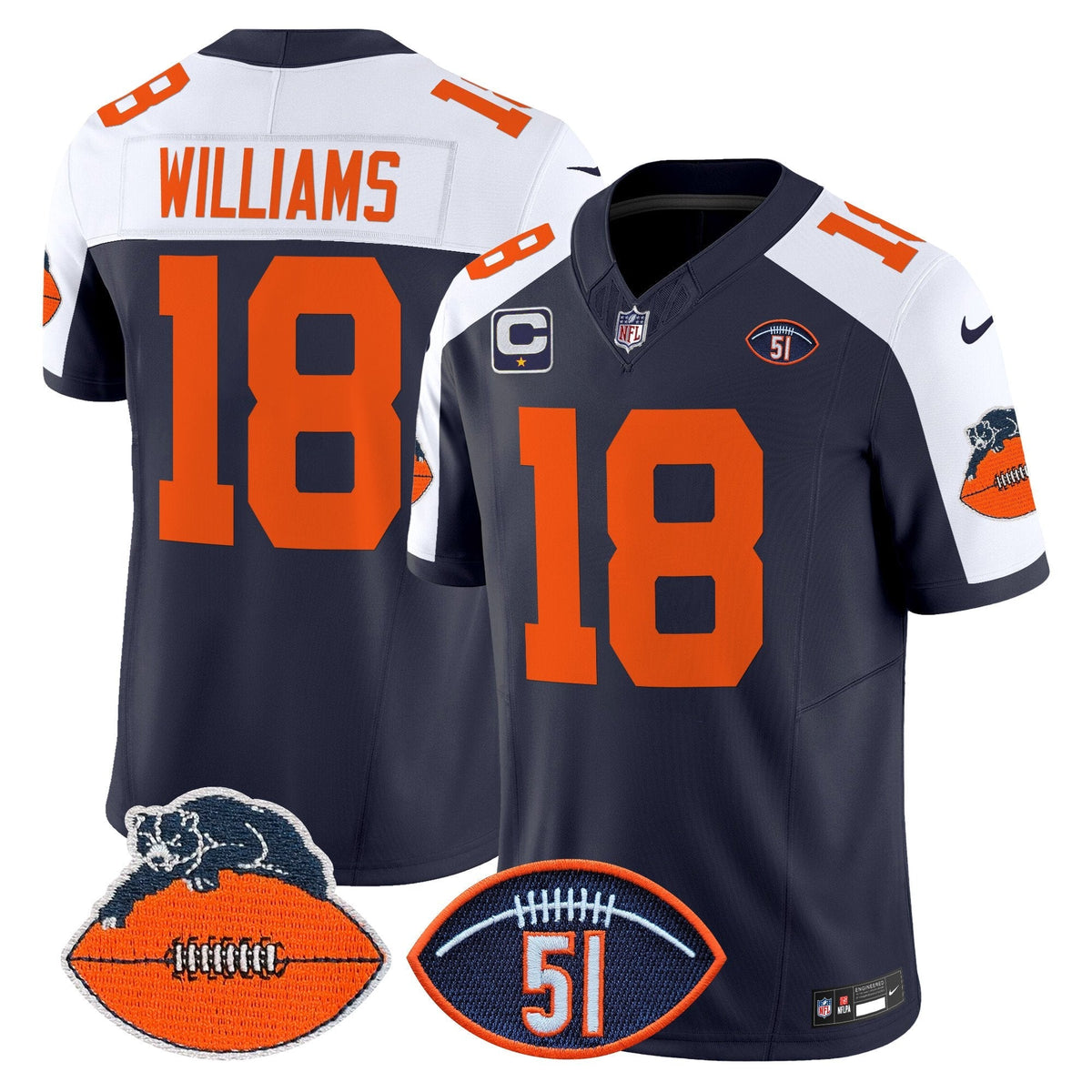 CHI Dick Butkus Patch Throwback Vapor Limited Jersey