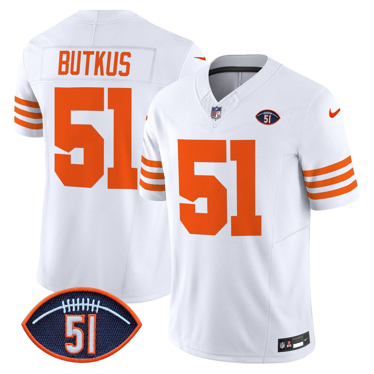 CB Dick Butkus Patch Throwback Vapor Limited Jersey