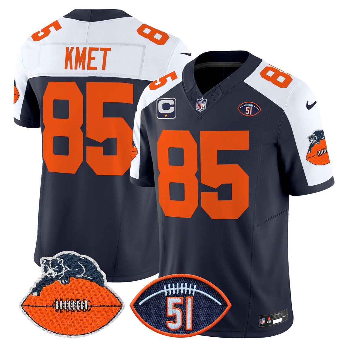 CHI Dick Butkus Patch Throwback Vapor Limited Jersey