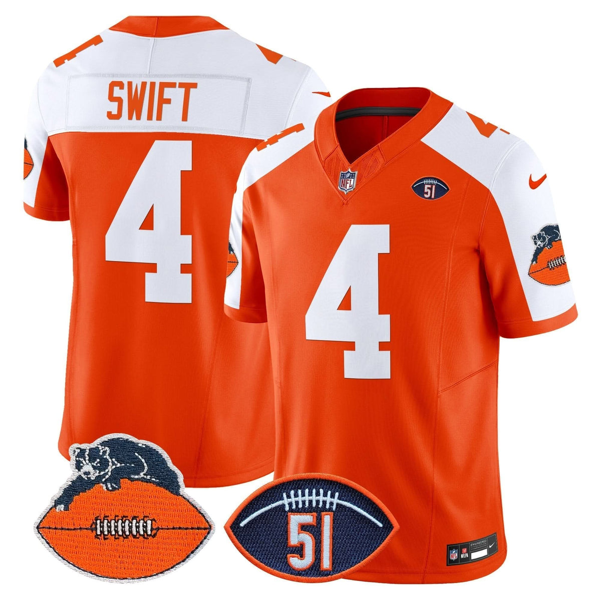 CB Dick Butkus Patch Throwback Vapor Limited Jersey