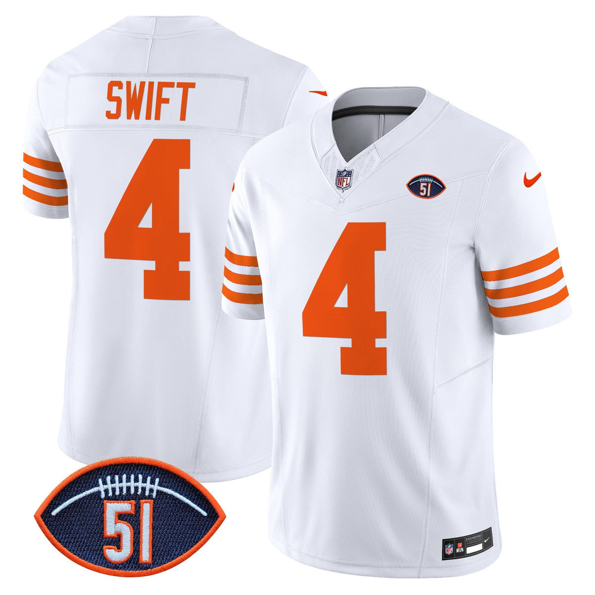 CHI Dick Butkus Patch Throwback Vapor Limited Jersey