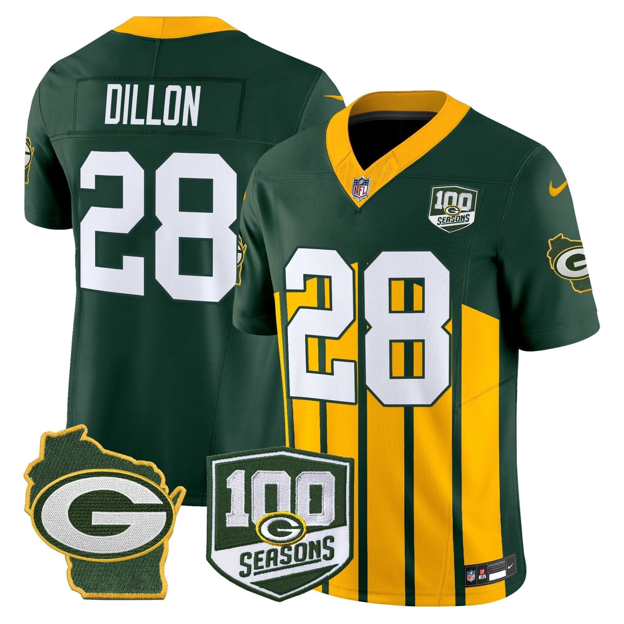GB 100th Season & Home Patch Vapor Limited Jersey
