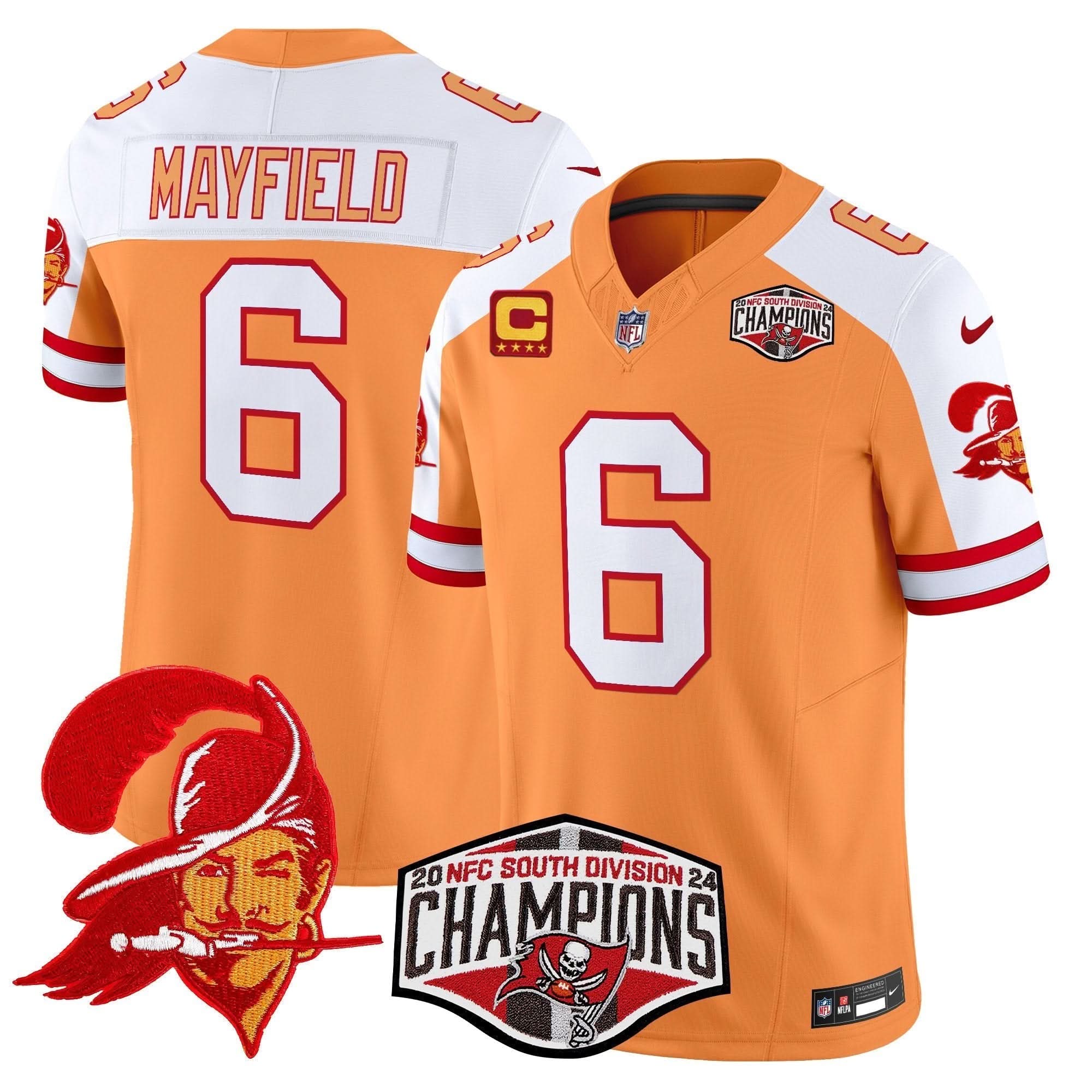 TBB Creamsicle 2024 NFC South Division Champions Patch Vapor Limited Jersey