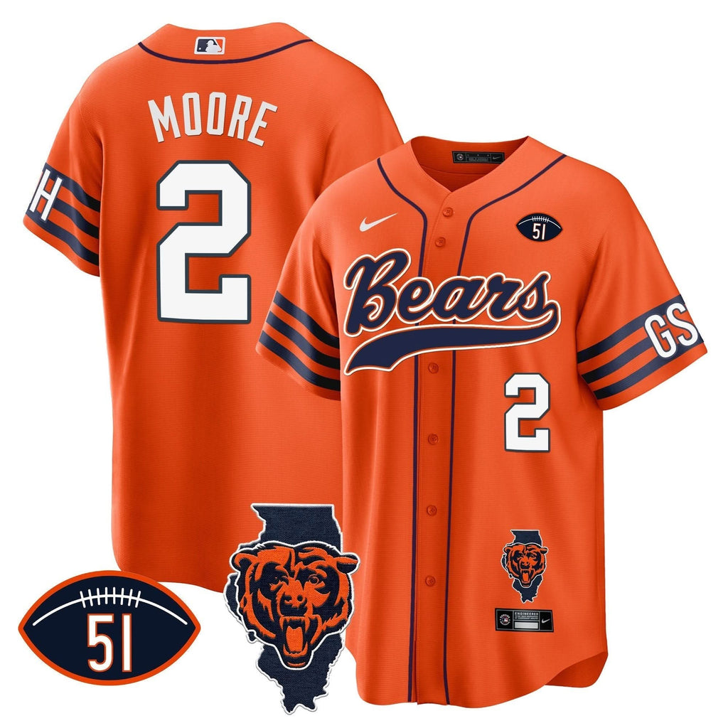 CHI Illinois Patch Baseball Jersey - All Stitched