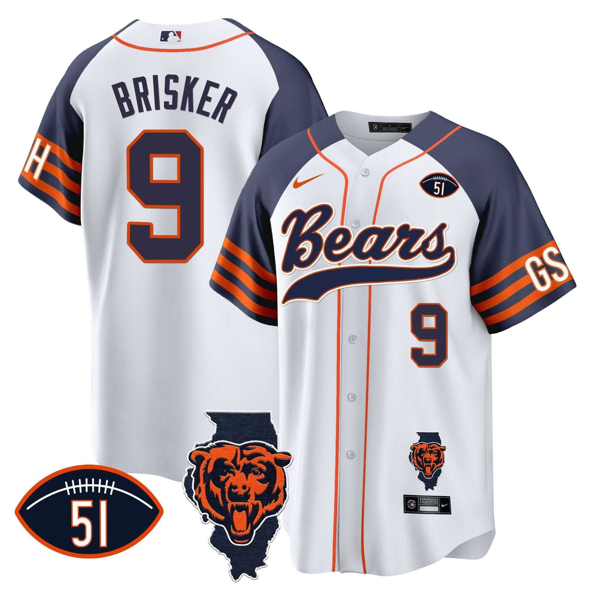 CHI Illinois Patch Baseball Jersey - All Stitched