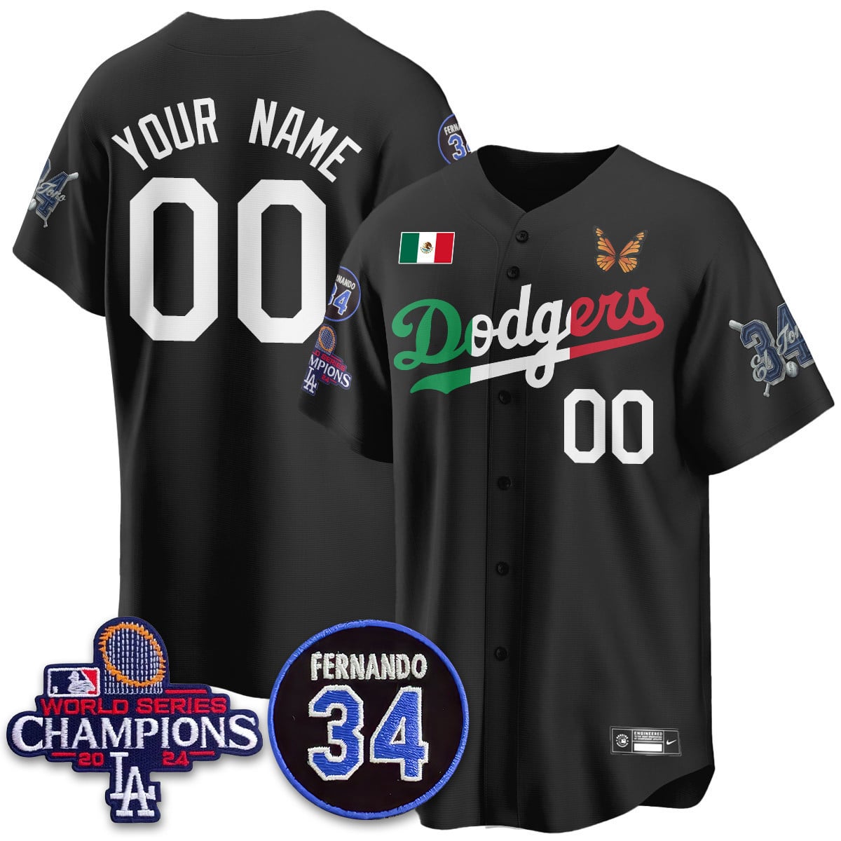 Men's Los Angeles Dodgers Mexican "For 34" Jersey - All Stitched