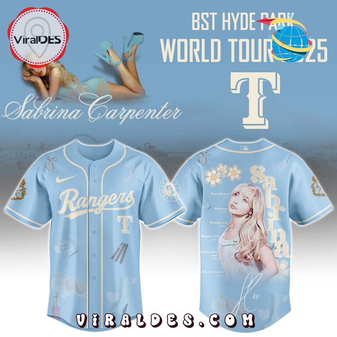 Texas Rangers MLB x Sabrina Carpenter Baseball Jersey
